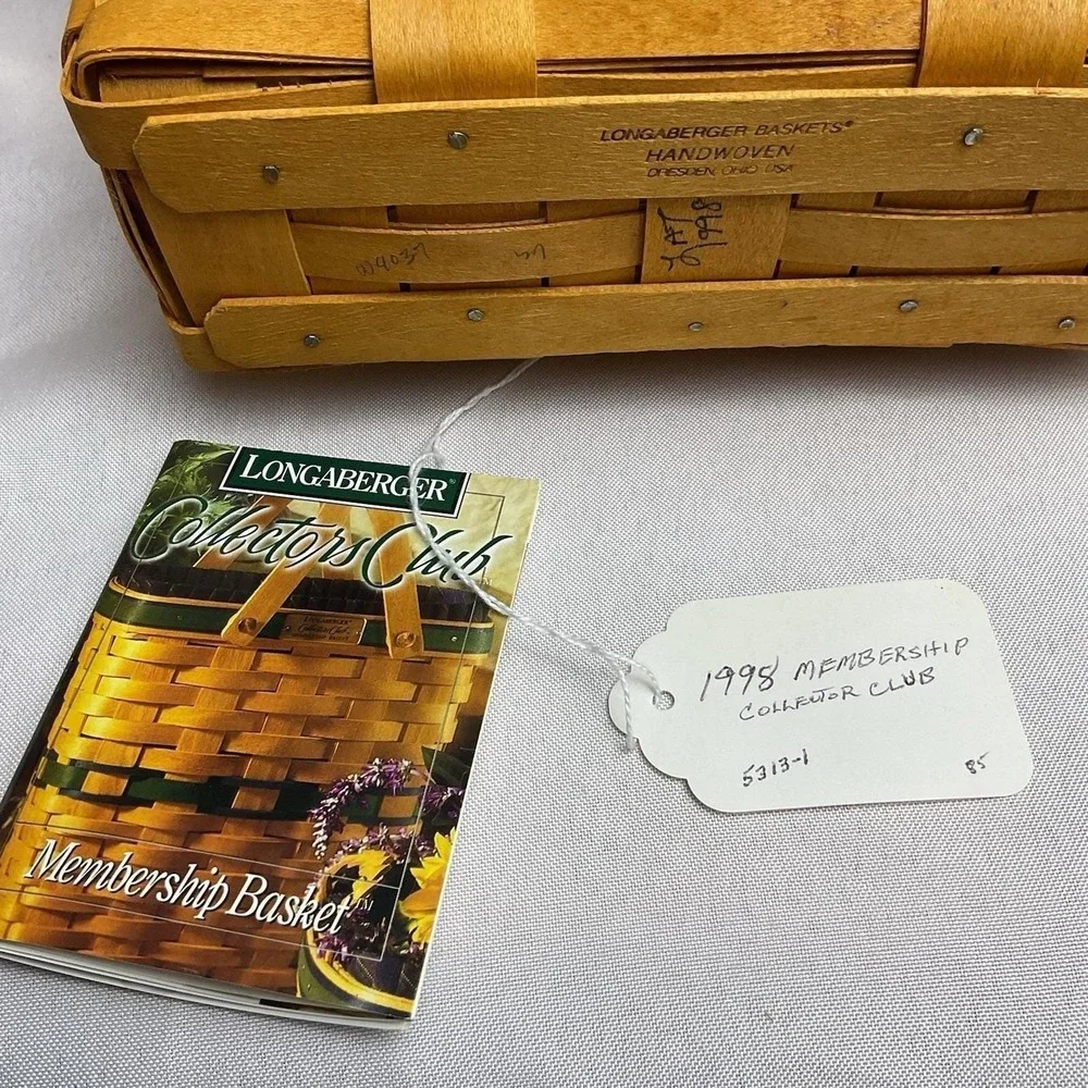 Longaberger 1995 Collectors Club Membership Basket w Box Signed USA
